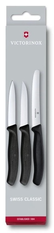 Victorinox - Set kuhinjskih nožev za zelenjavo 3 kom. črna