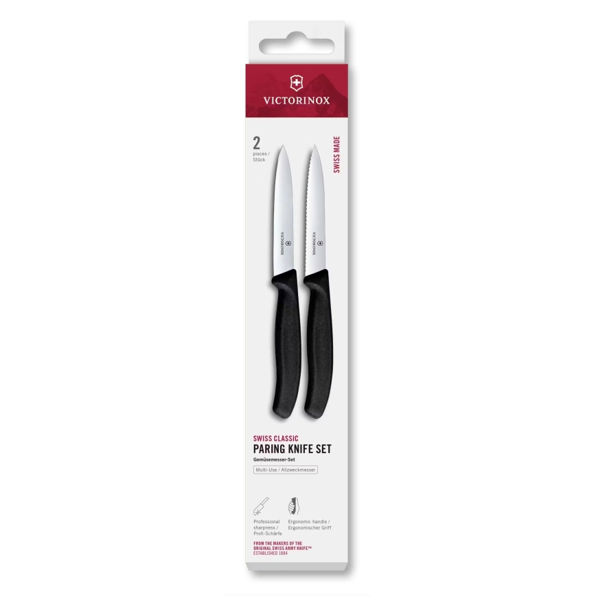 Victorinox - Set kuhinjskih nožev za zelenjavo SWISS CLASSIC 10 cm, 2 kosa, črna