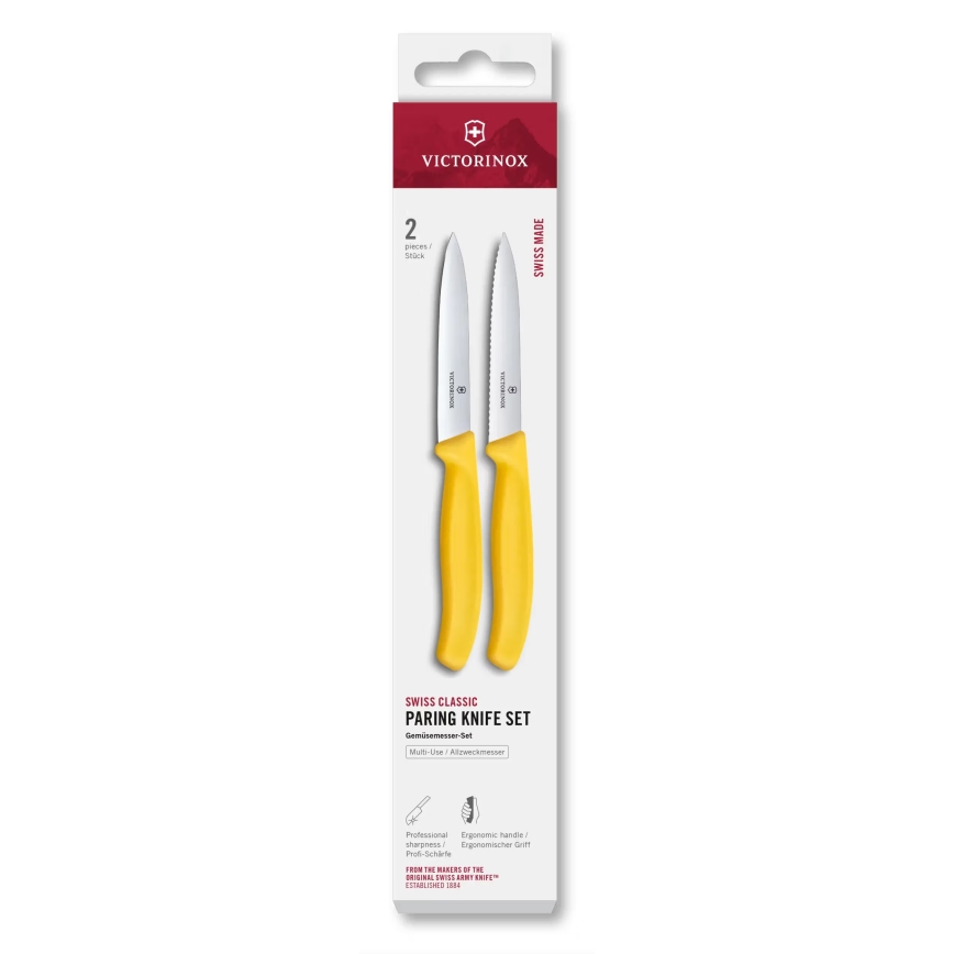 Victorinox - Set kuhinjskih nožev za zelenjavo SWISS CLASSIC, 10 cm, 2 kosa, rumena