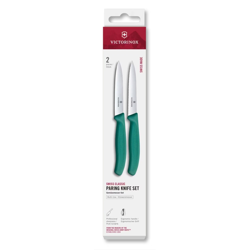 Victorinox - Set kuhinjskih nožev za zelenjavo SWISS CLASSIC 10 cm, 2 kosa, turkizna