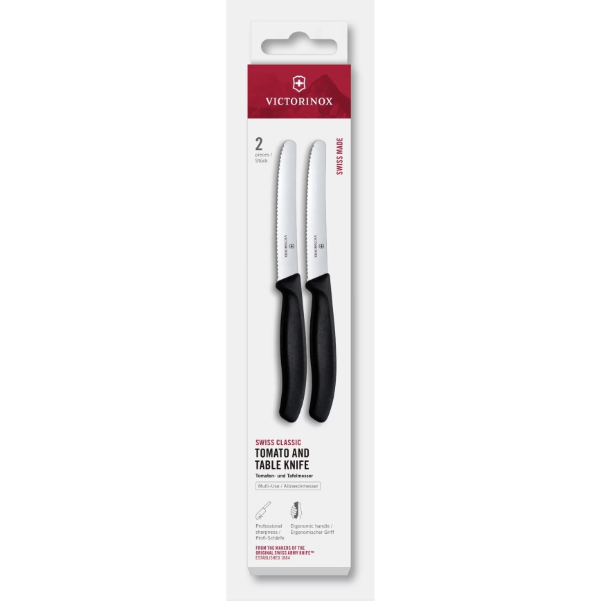 Victorinox - Set kuhinjskih nožev za zelenjavo SWISS CLASSIC 11 cm 2 kosa črna