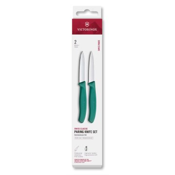 Victorinox - Set kuhinjskih nožev za zelenjavo SWISS CLASSIC, 8 cm, 2 kosa, turkizna
