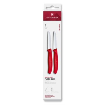 Victorinox - Set kuhinjskih nožev za zelenjavo SWISS CLASSIC, 8 cm, 2 kosa, v rdeči barvi