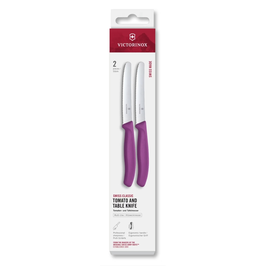 Victorinox - Vijoličen komplet kuhinjskih nožev za zelenjavo SWISS CLASSIC, 11 cm, 2 kosa