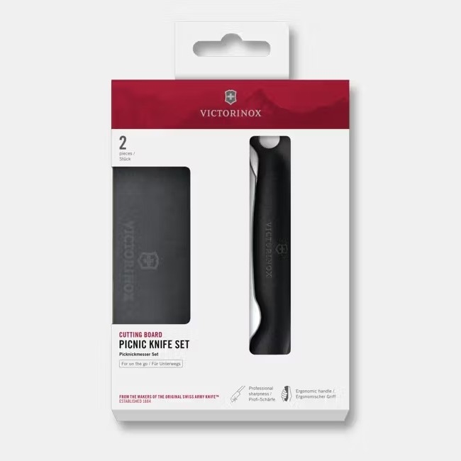 Victorinox - Zložljiv nož SWISS CLASSIC 11 cm, črn + deska za rezanje