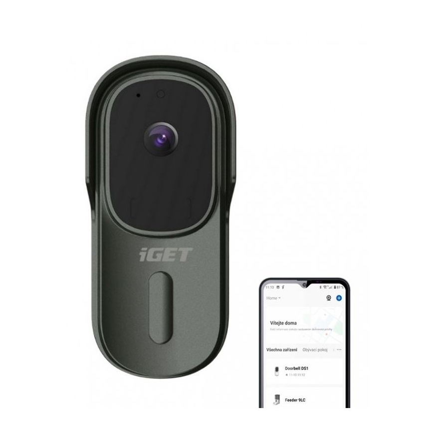 Video zvonec s senzorjem gibanja Full HD 1080p 5200 mAh IP65 Wi-Fi antracit