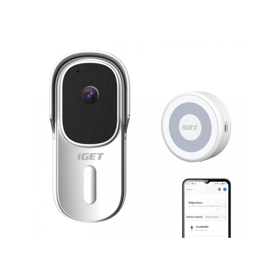Video zvonec s senzorjem gibanja Full HD 1080p IP65 Wi-Fi bela + speaker