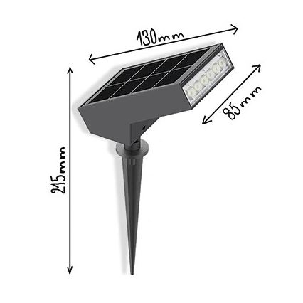 Viking - LED solarna svetilka LED/1,4W/3,7V IP65 3000K