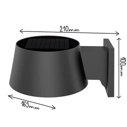 Viking - LED zatemnjevalna sončna stenska svetilka s senzorjem LED/1W/3,7V IP44 4000K 2000 mAh