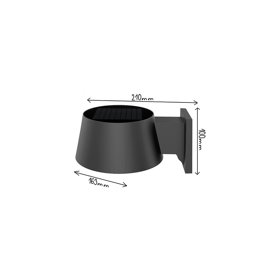 Viking - Zatemnjevalna LED solarna stenska svetilka s senzorjem LED/1W/3,7V IP44 4000K 2000 mAh