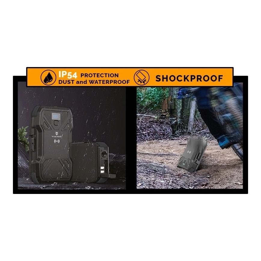 Viking - powerbank z LED svetilko, brezžičnim polnjenjem in solarnim panelom Power Delivery 22,5W/20000 mAh