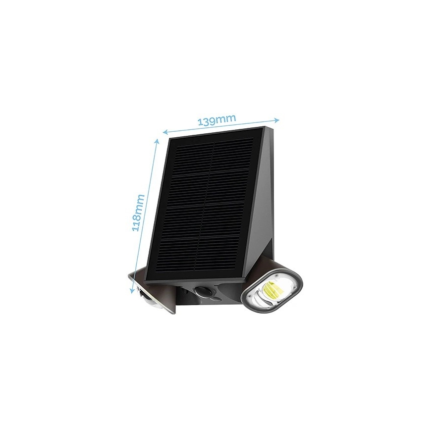 Viking - LED zatemnjiva solarna stenska prilagodljiva svetilka s senzorjem LED/1,3W/3,7V IP44 4000K 2000 mAh