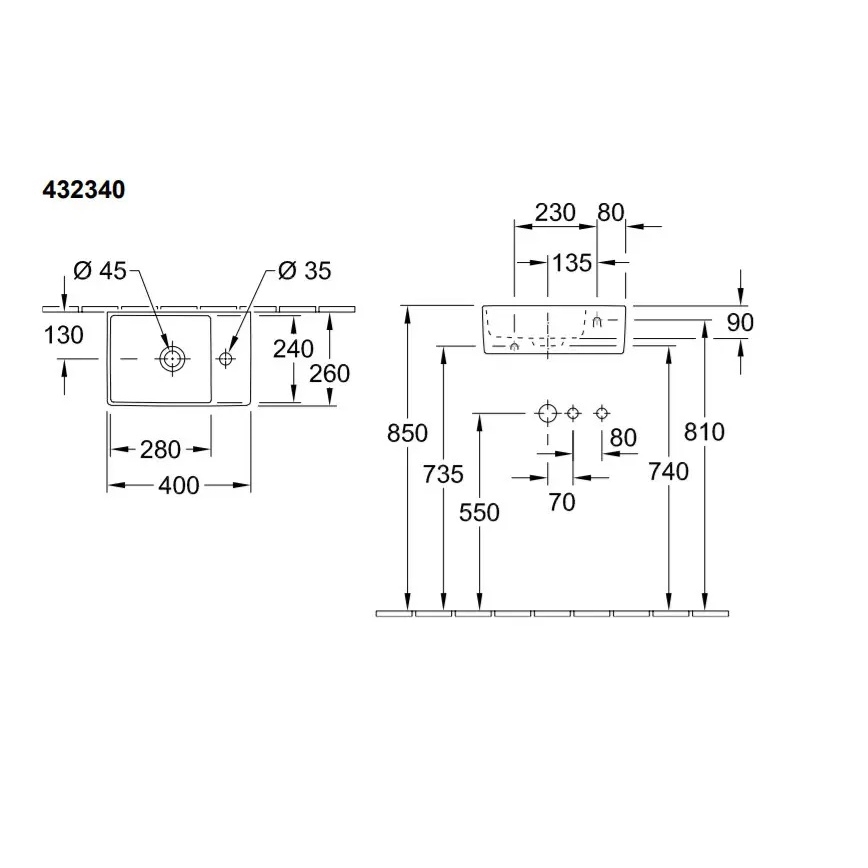 Villeroy & Boch 43234001 - Viseči umivalnik MEMENTO 40x26 cm keramika/bela