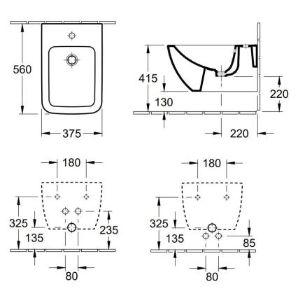 Villeroy & Boch 44110001 - Viseči bide VENTICELLO keramika/bela