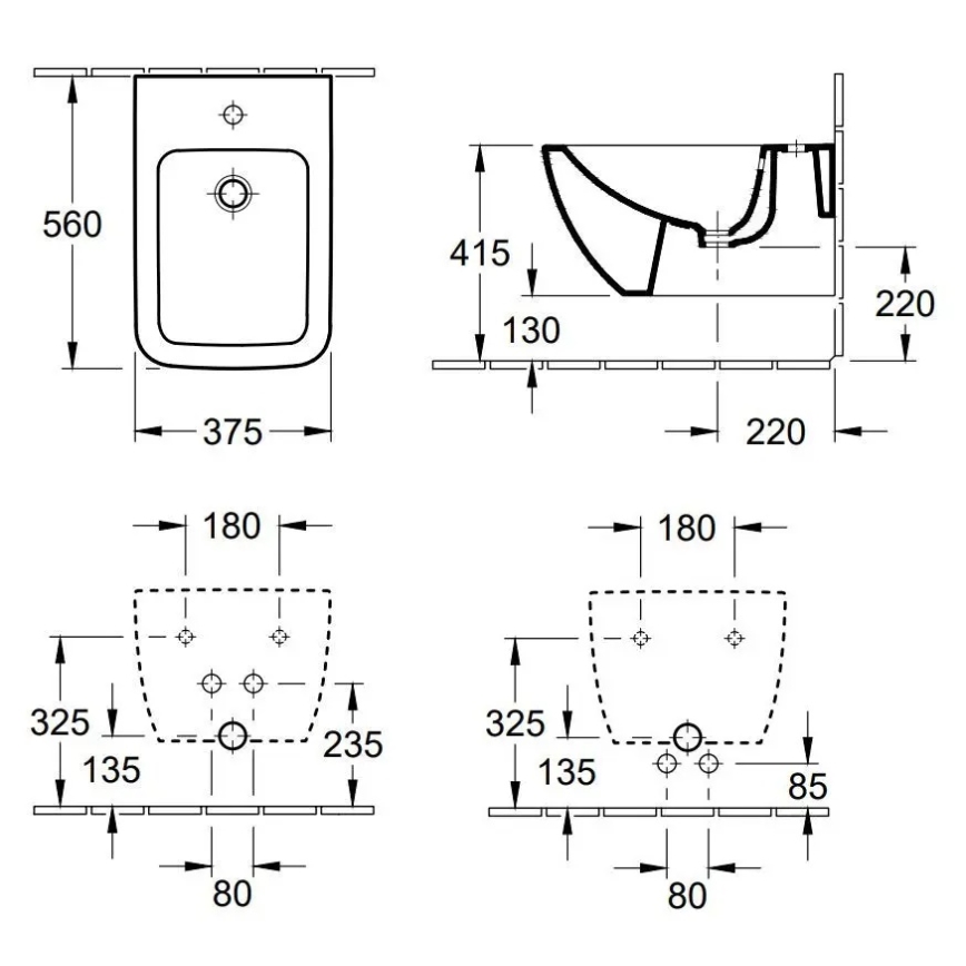 Villeroy & Boch 44110001 - Viseči bide VENTICELLO keramika/bela