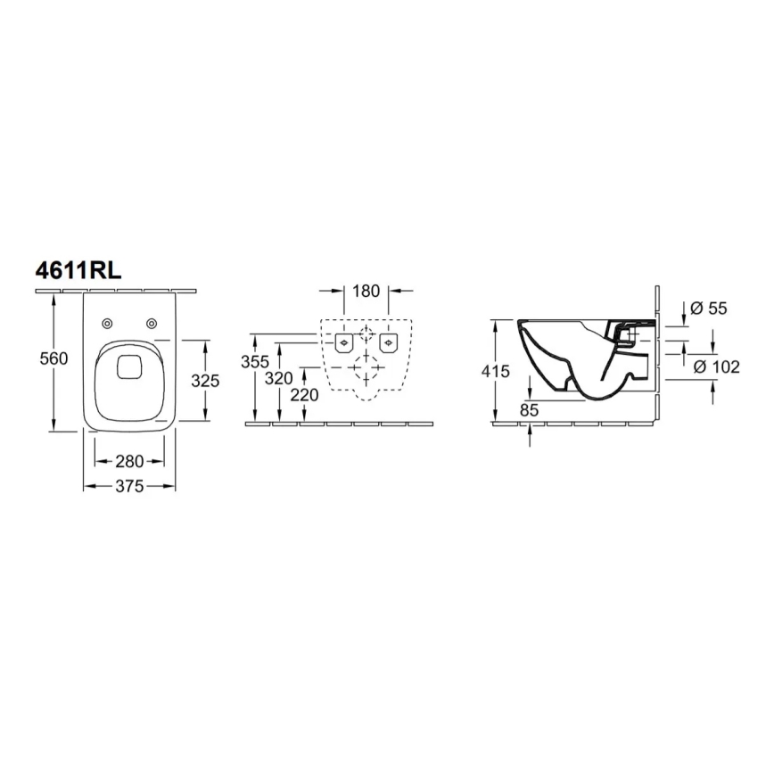 Villeroy & Boch 4611RLR1 - Viseča WC školjka z WC sedežem SoftClose VENTICELLO keramika/bela