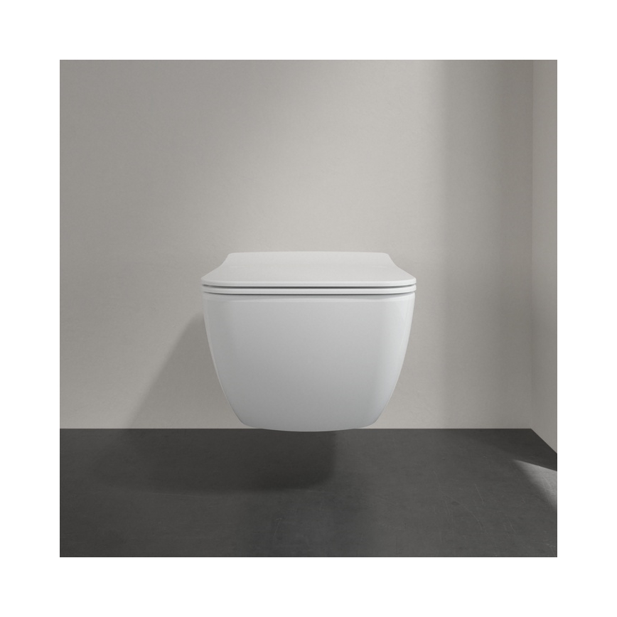 Villeroy & Boch 4611RSR1 - Stenska WC školjka s sedežno desko SoftClose VENTICELLO keramika/bela