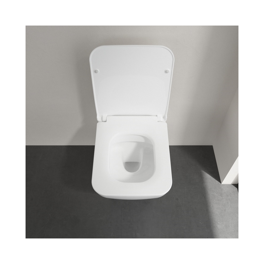 Villeroy & Boch 4611RSR1 - Stenska WC školjka s sedežno desko SoftClose VENTICELLO keramika/bela