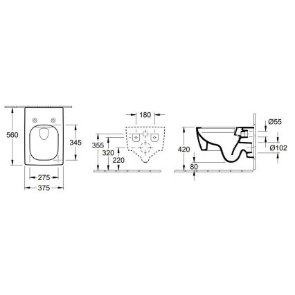 Villeroy & Boch 4633R001 - Viseče WC MEMENTO keramika/bela