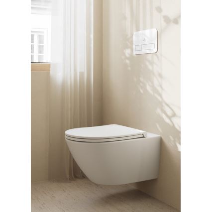 Villeroy & Boch 4670T9R1 - Stenska WC školjka s sedežem SoftClose SUBWAY 3.0 keramika/bela