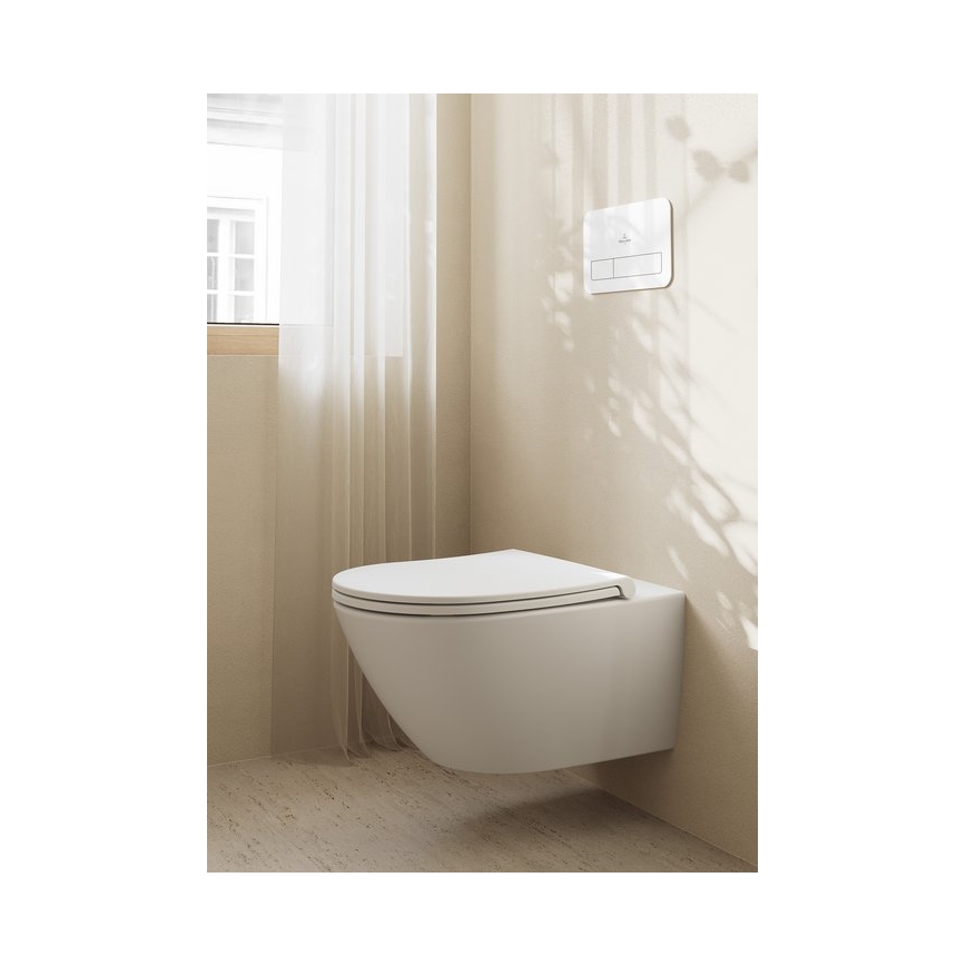 Villeroy & Boch 4670T9R1 - Stenska WC školjka s sedežem SoftClose SUBWAY 3.0 keramika/bela