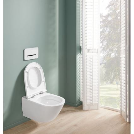 Villeroy & Boch 4670T9R1 - Stenska WC školjka s sedežem SoftClose SUBWAY 3.0 keramika/bela