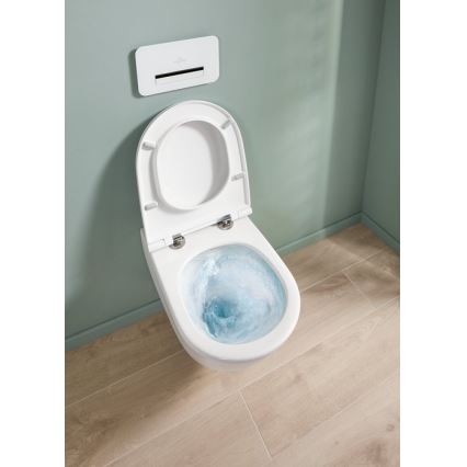 Villeroy & Boch 4670T9R1 - Stenska WC školjka s sedežem SoftClose SUBWAY 3.0 keramika/bela
