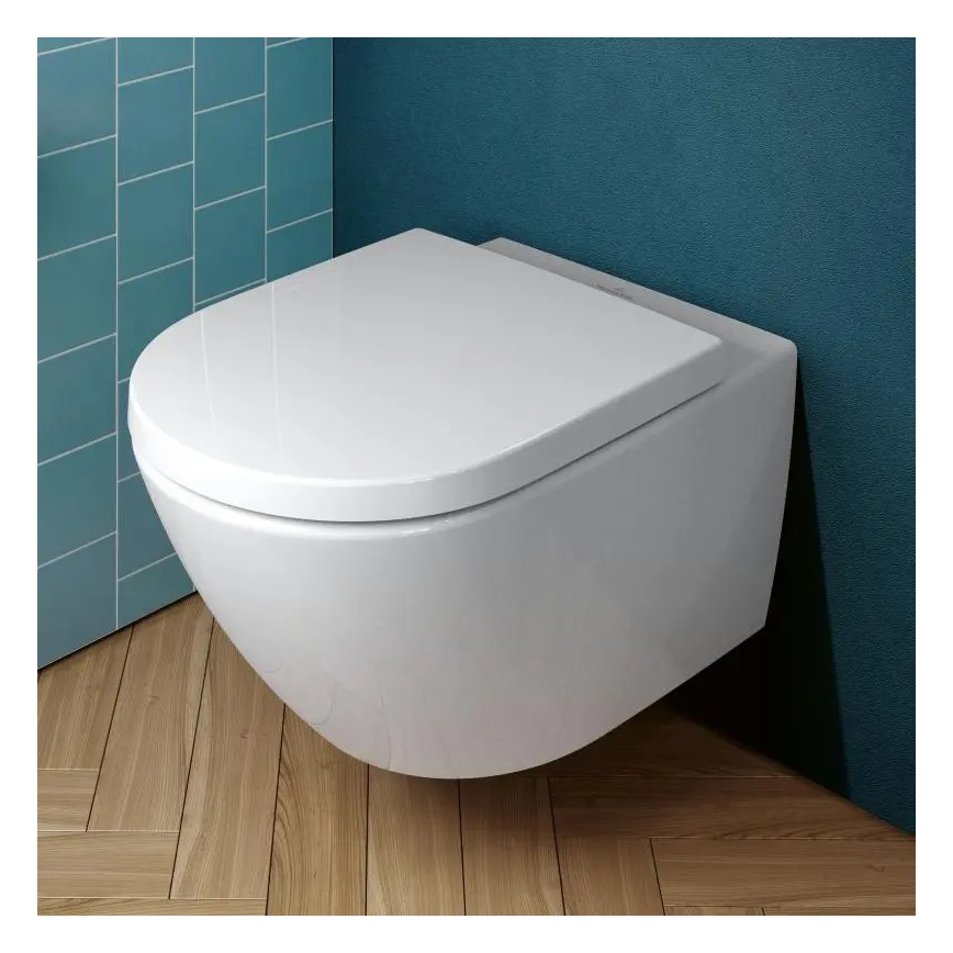 Villeroy & Boch 4670TSR1 - Viseči WC s sedežem SoftClose SUBWAY 3.0 keramika/bela