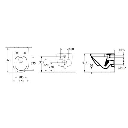 Villeroy & Boch 4670TSR1 - Viseči WC s sedežem SoftClose SUBWAY 3.0 keramika/bela