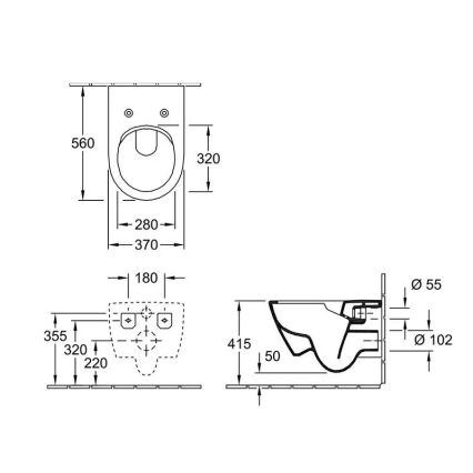 Villeroy & Boch 5614R0AM - Viseča WC školjka SUBWAY 2.0 keramična/bežna