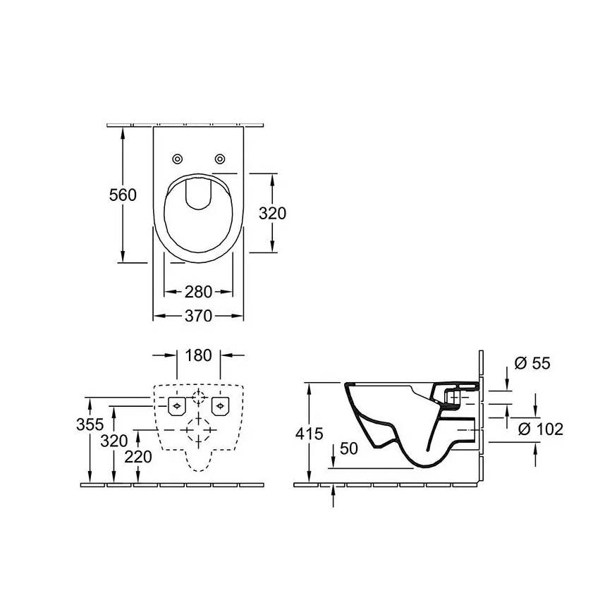 Villeroy & Boch 5614R0AM - Viseča WC školjka SUBWAY 2.0 keramična/bežna
