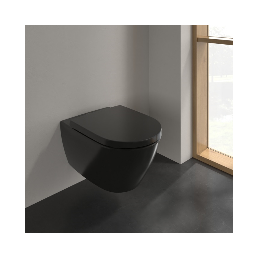 Villeroy & Boch 5614R0R7 - Viseče WC SUBWAY keramika/črna
