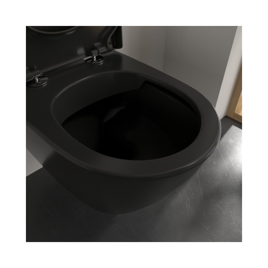 Villeroy & Boch 5614R0R7 - Viseče WC SUBWAY keramika/črna