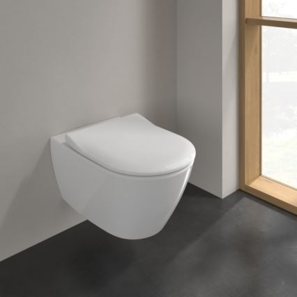 Villeroy & Boch 5614R201 - Viseči WC z WC-sedežno desko SoftClose SUBWAY 2.0, keramika/bela