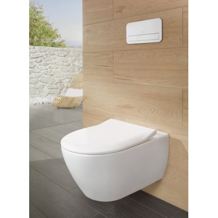 Villeroy & Boch 5614R201 - Viseči WC z WC-sedežno desko SoftClose SUBWAY 2.0, keramika/bela