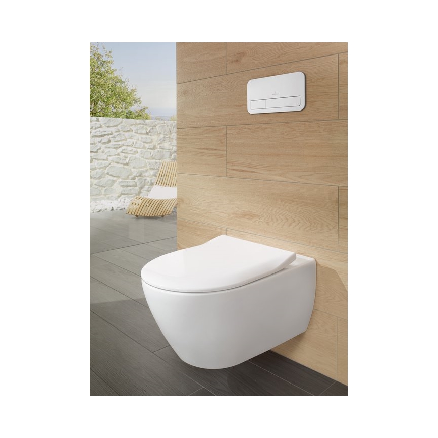 Villeroy & Boch 5614R201 - Viseči WC z WC-sedežno desko SoftClose SUBWAY 2.0, keramika/bela