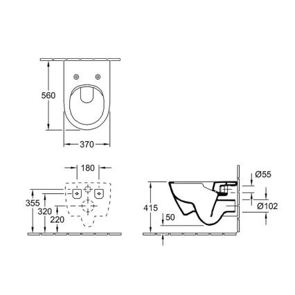 Villeroy & Boch 5614R201 - Viseči WC z WC-sedežno desko SoftClose SUBWAY 2.0, keramika/bela