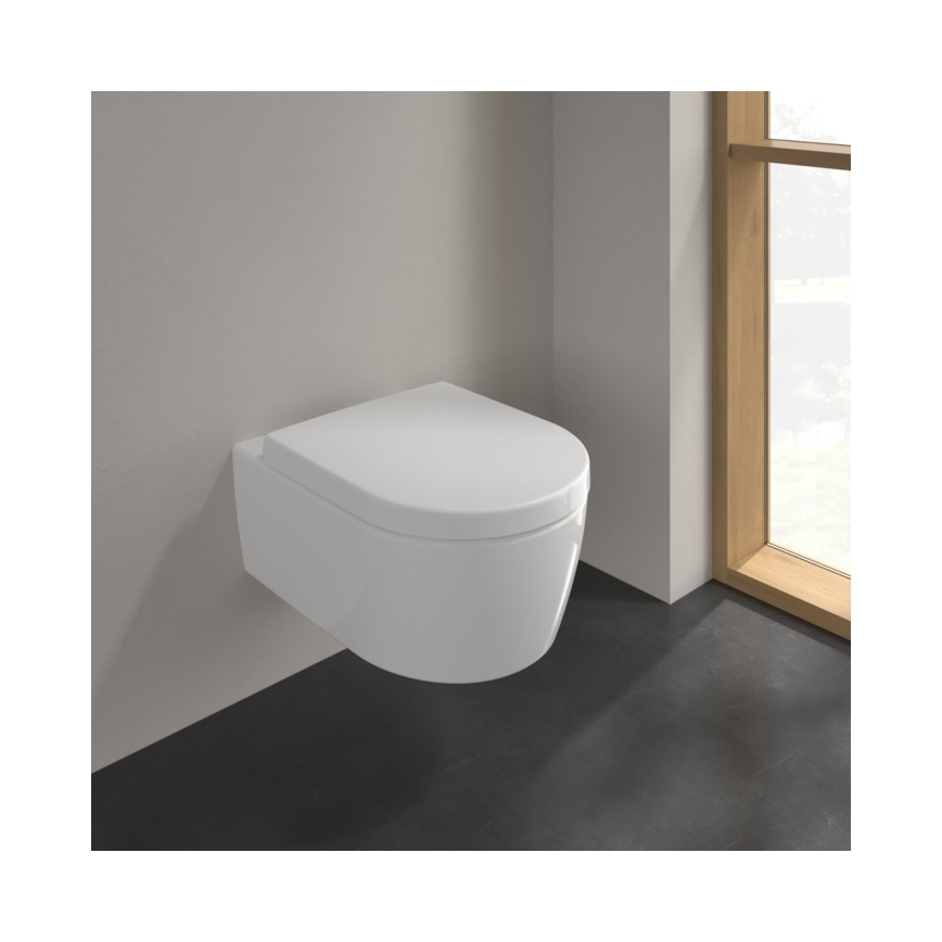Villeroy & Boch 5656HR01 - Viseča WC školjka s sedežem SoftClose AVENTO, keramika/bela