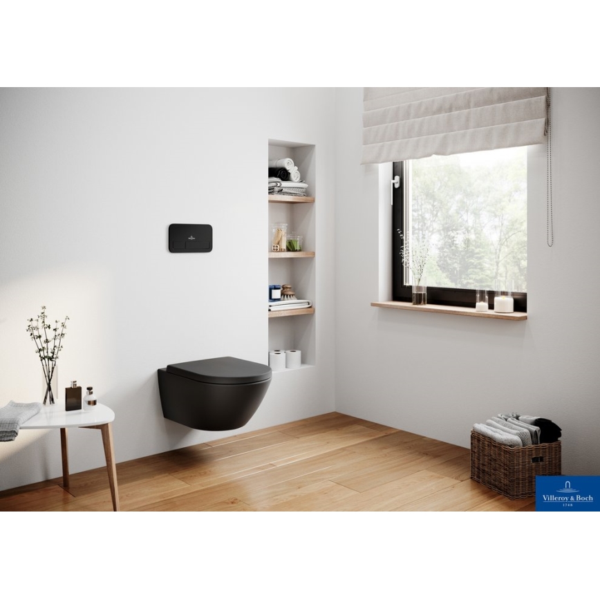Villeroy & Boch 8M42S1R7 - WC deska SoftClose SUBWAY črna