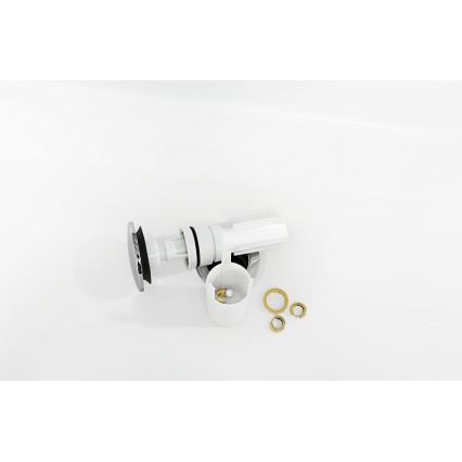 Villeroy & Boch 92198800 - Sifon za umivalnik PUSHOPEN, sijajni krom/bela