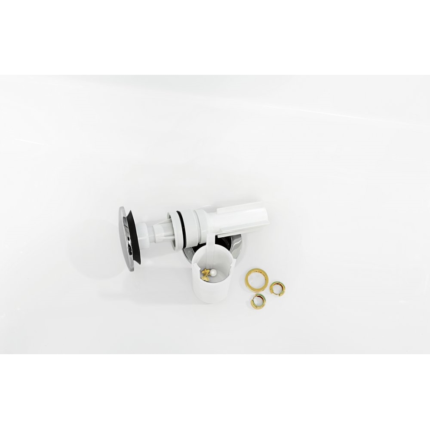 Villeroy & Boch 92198800 - Sifon za umivalnik PUSHOPEN, sijajni krom/bela