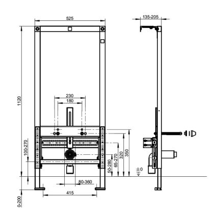 Villeroy & Boch 92214800 - Vgradni modul za bide VICONNECT 112 cm
