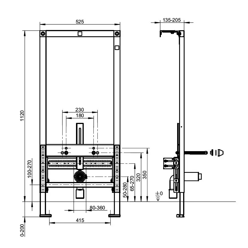 Villeroy & Boch 92214800 - Vgradni modul za bide VICONNECT 112 cm