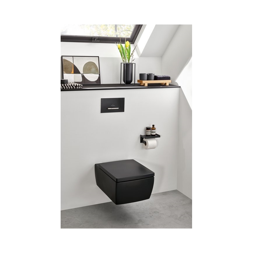 Villeroy & Boch 922169AN - Tipka za splakovanje VICONNECT mat črna/mat krom