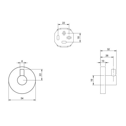 Villeroy & Boch TVA15101100061 - Stenski kavelj ELEMENTS, sijajni krom