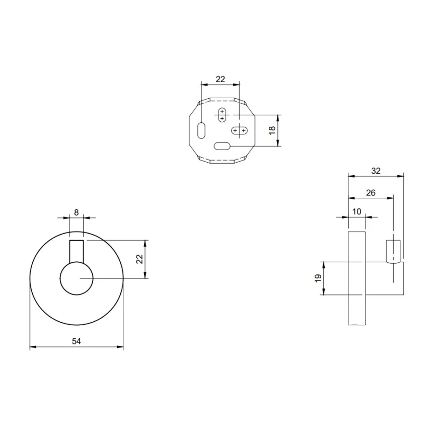 Villeroy & Boch TVA15101100061 - Stenski kavelj ELEMENTS, sijajni krom