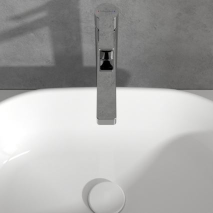Villeroy & Boch TVW10300500061 - Mešalna pipa za umivalnik + odtok ARCHITECTURA 32,9 cm sijajni krom