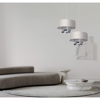Viseča svetilka BUBBLE na kablu 1xE27/60W/230V, premer 50 cm, bela
