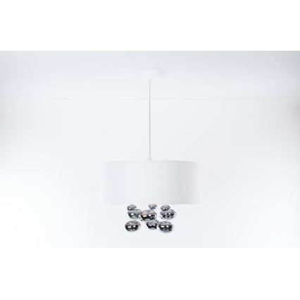 Viseča svetilka BUBBLE na kablu 1xE27/60W/230V, premer 50 cm, bela