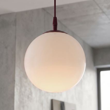 Viseča svetilka COSMO na kablu 1xE14/10W/230V, premer 14 cm, rdeča/bela